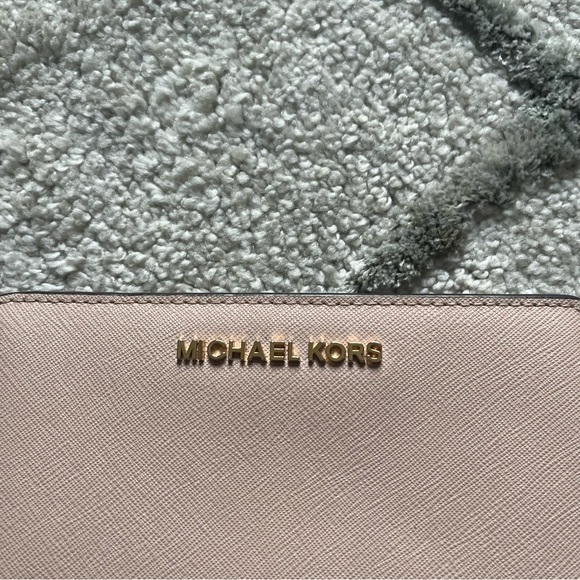 Michael Kors pink leather wallet card holder snap button coin pocket - Picture 3 of 11